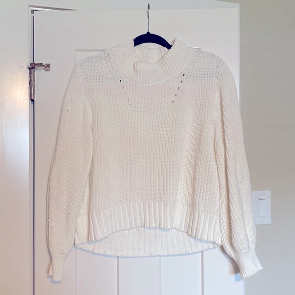 Jcrew white cloud cropped cotton sweater - Picture 1 of 2